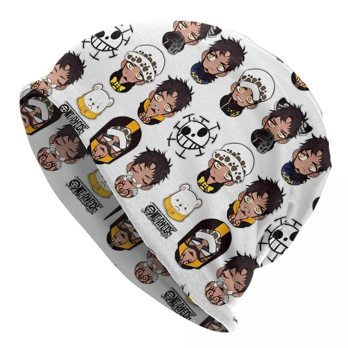 One Piece Mütze – Kopf-Muster Weiß