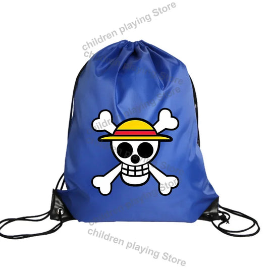 One Piece Turnbeutel – Dunkelblaues Strohhut-Piratenemblem