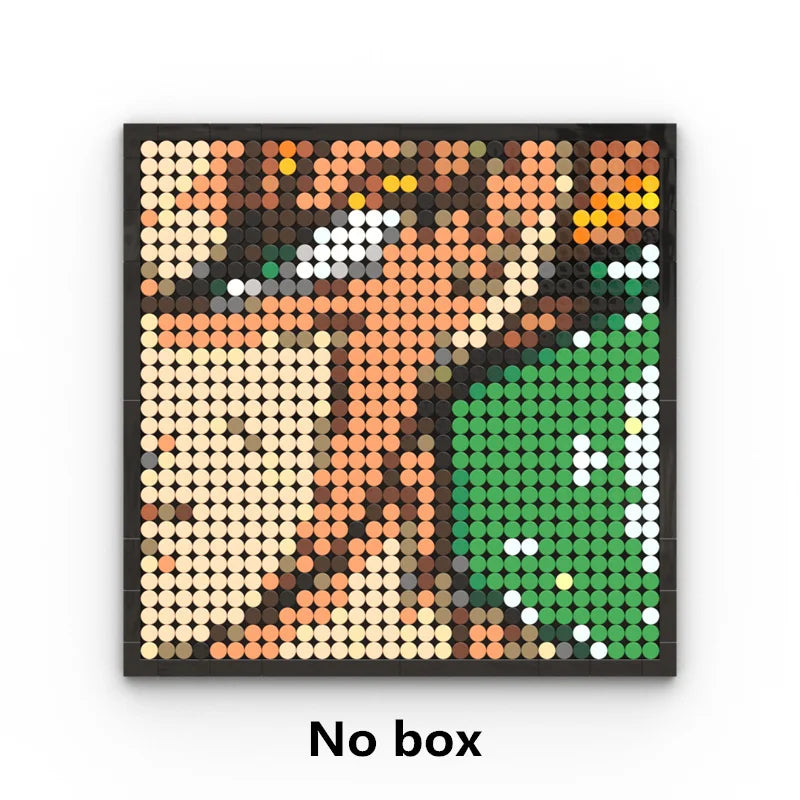 Tableau Mosaïque Pixel Art One Piece - Portrait Roronoa Zoro (Briques)