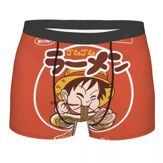 Caleçon Boxeur One Piece - Luffy & Bol de Ramen (Rouge)