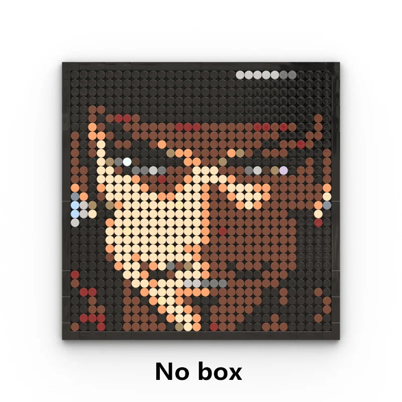 Tableau Mosaïque Pixel Art One Piece - Portrait Roronoa Zoro (Briques)