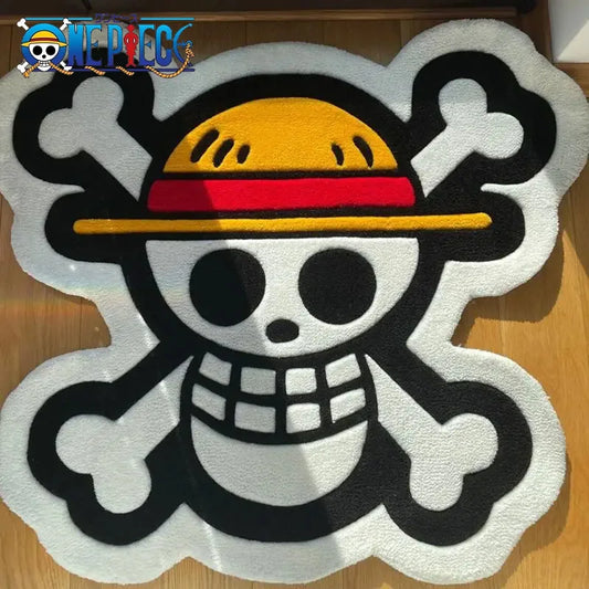 One Piece-Teppich – Jolly-Roger-Emblem der Strohhut-Bande (Rutschfester Fußabtreter)