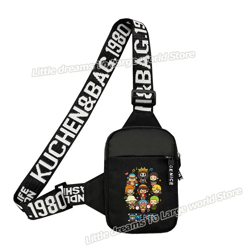 Sac Bandoulière One Piece – Équipage du Chapeau de Paille Chibi Noir