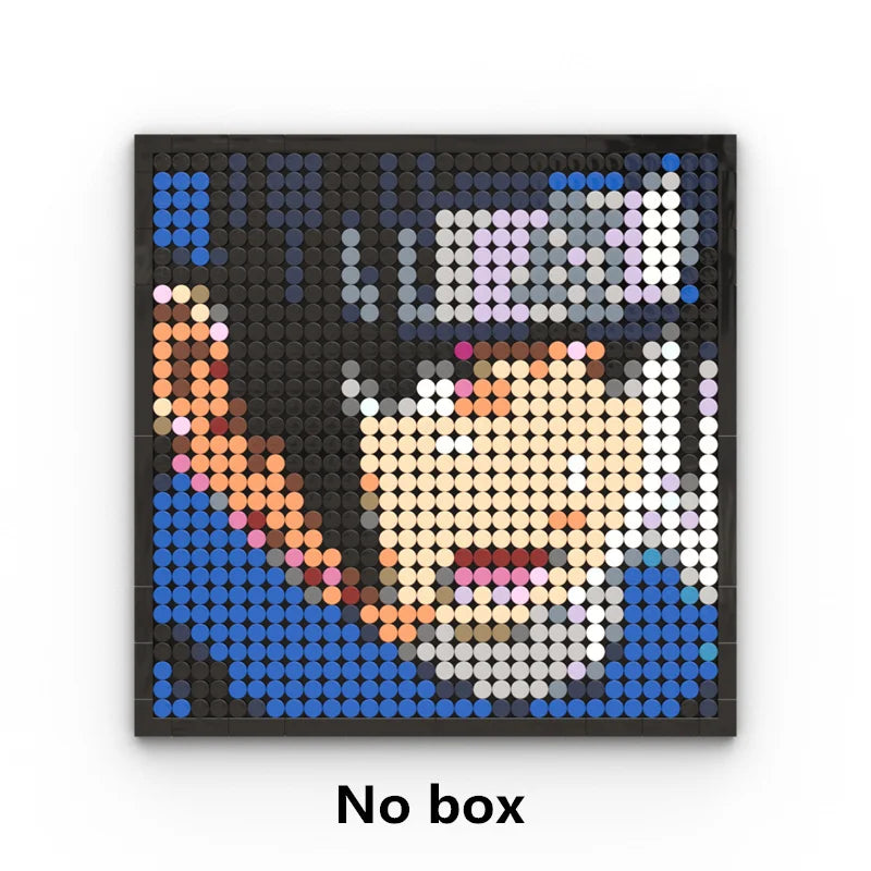 Tableau Mosaïque Pixel Art One Piece - Portrait Roronoa Zoro (Briques)
