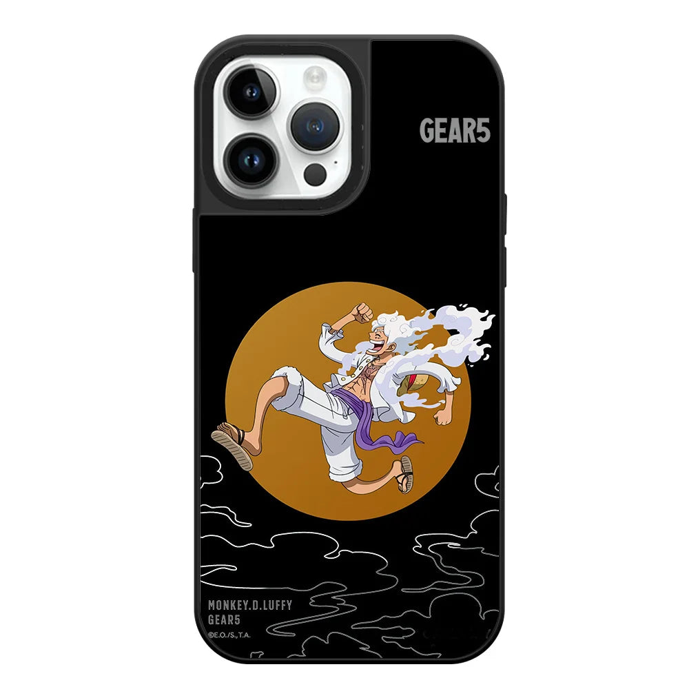 Coque iPhone One Piece – Monkey D. Luffy Gear 5 Lune Dorée